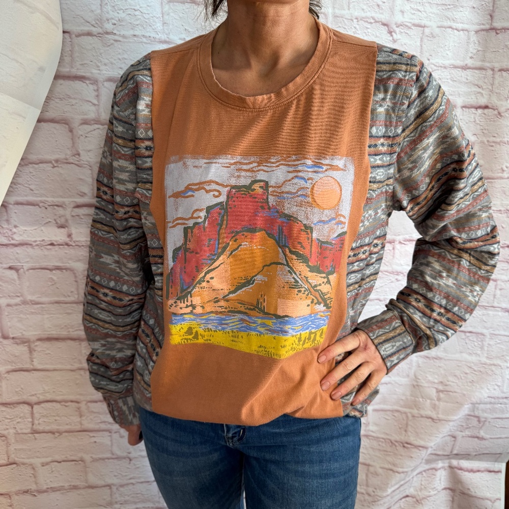 Upcycled women’s southwest shirt